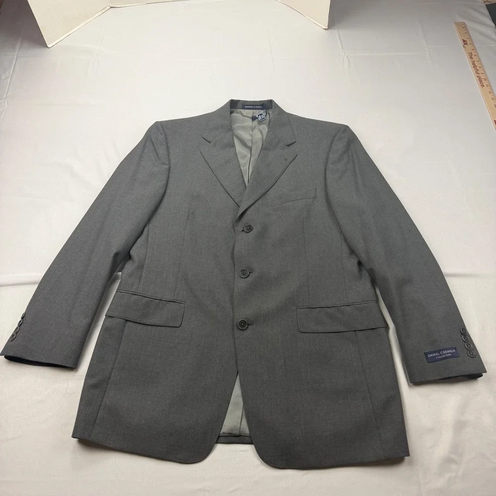 NWT Daniel Cremieux Blazer Mens 40R Grey Loro Piana Wool 3-Button Sport Coat